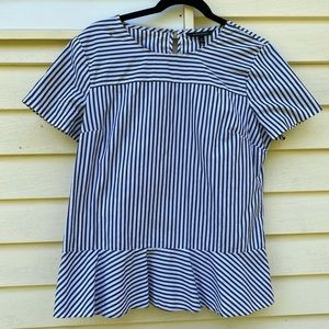Banana Republic Striped Peplum Top
